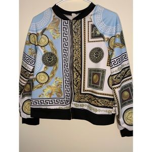 Faux “Versace” Print Jacket